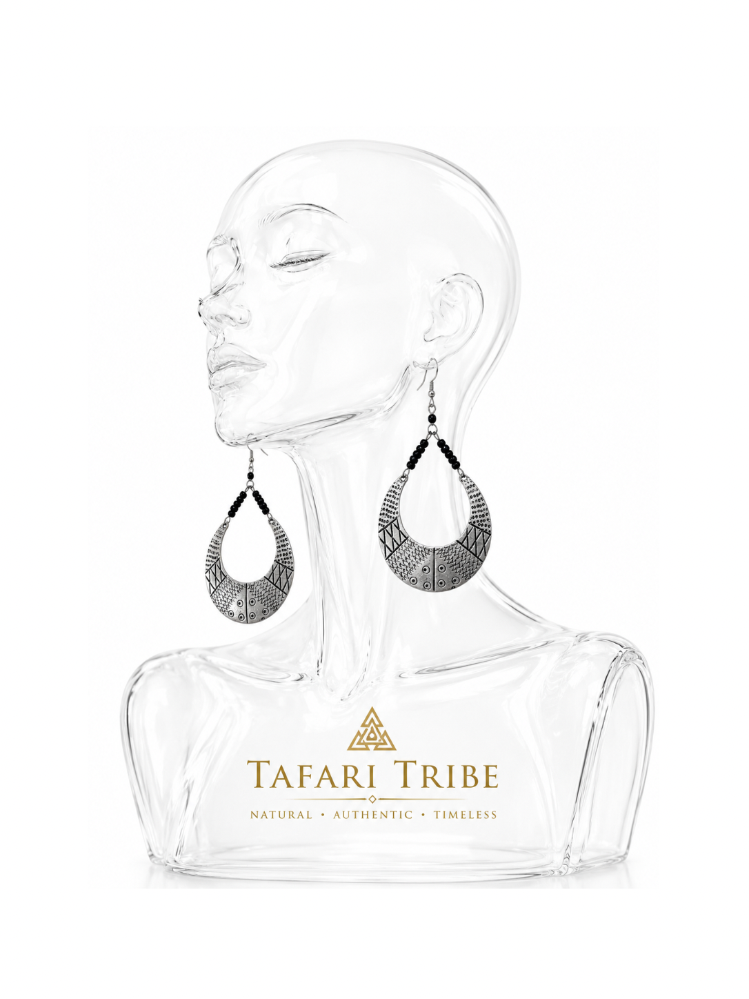 AfriGoddess Carved Metal Earrings