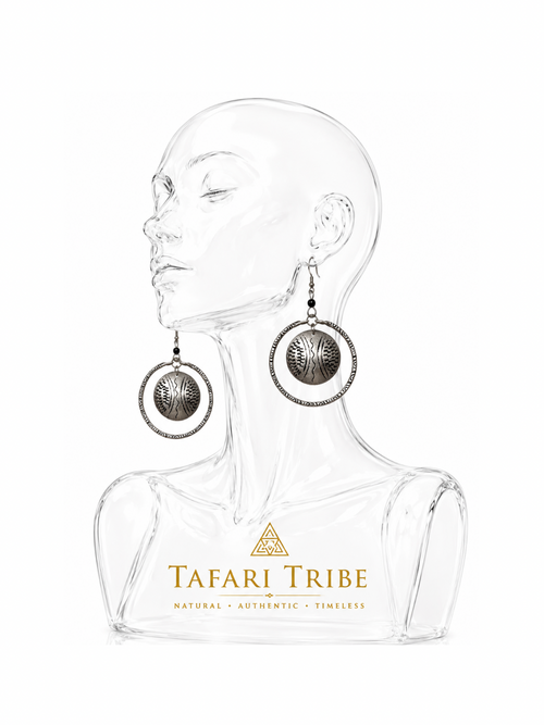 AfriGoddess Carved Metal Earrings